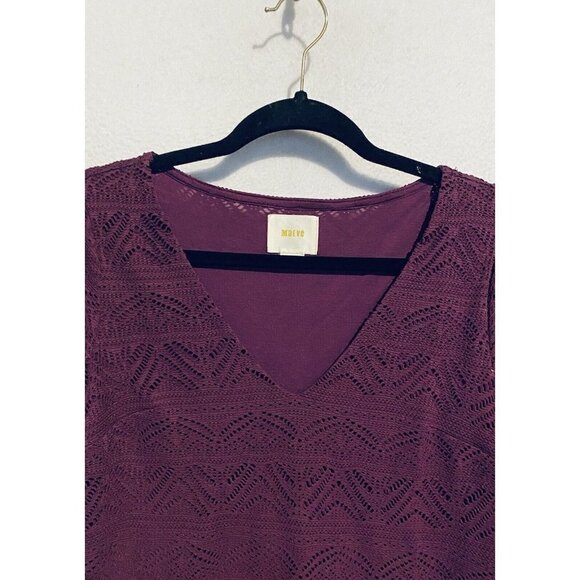 Anthropologie Maeve Dress Womens XS Purple Laila Mini Crochet Lace Boho Peasant - Picture 3 of 8